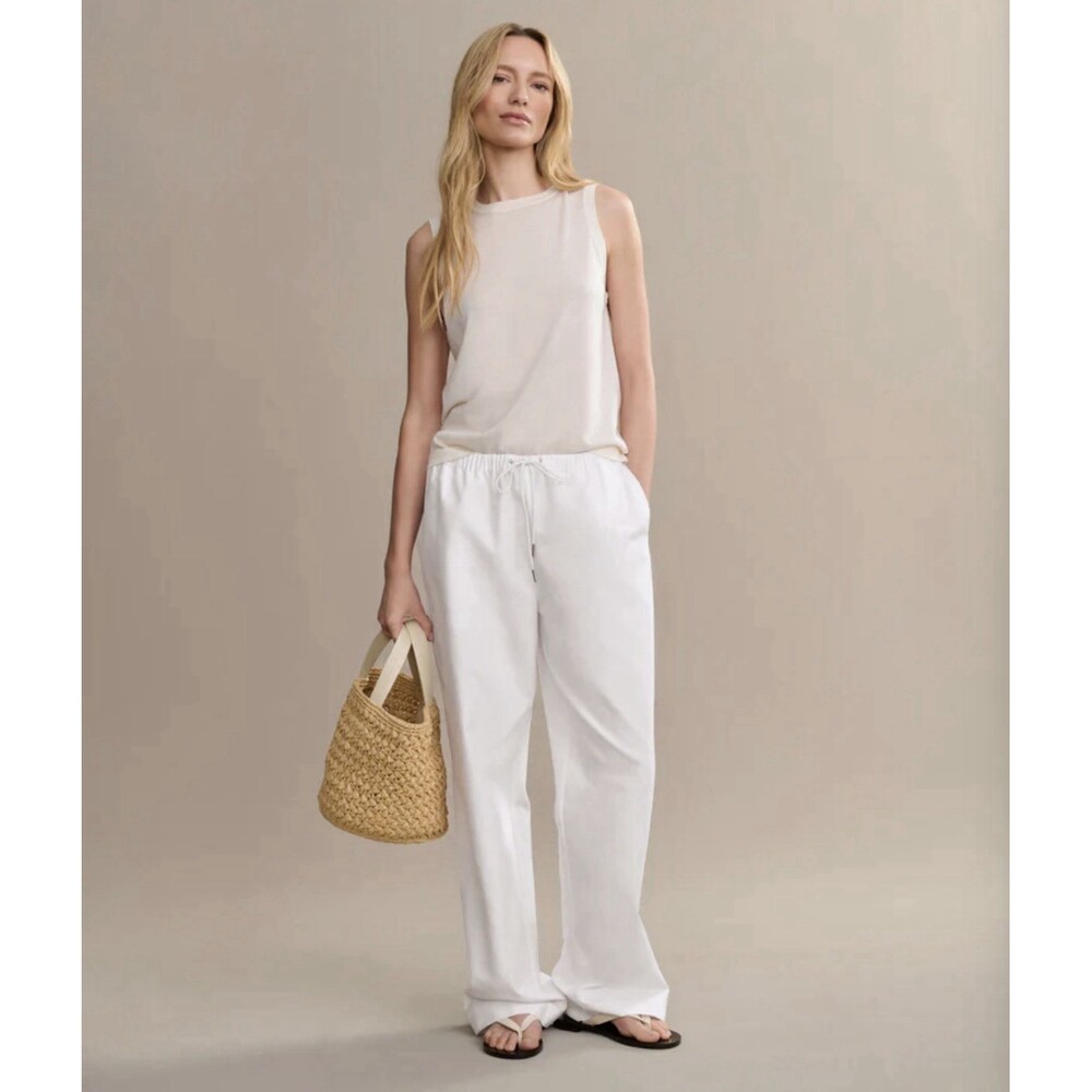Jenni Kayne Paloma Pant NWT White Cotton Relaxed Fit Women’s Size Medium Casual